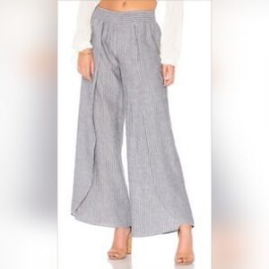 Bobi Los Angeles Gray White Stripe Cotton Wide Leg Pants Size 6